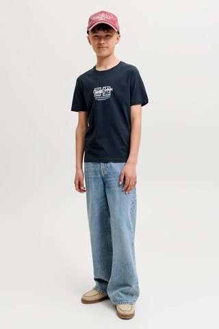 Biologisch Katoenen T-shirt Regular Fit - Jack&Jones -  Blauw