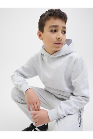 Sweater met Capuchon - Gemêleerd Wit - Jack&Jones Junior