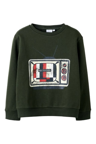 Biologisch Katoenen Sweater - Donkergroen Name It