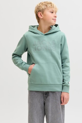 Biologisch Katoenen Sweater met Capuchon -  Zeegroen