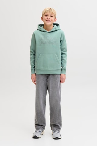 Biologisch Katoenen Sweater met Capuchon -  Zeegroen