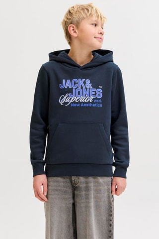 Biologisch Katoenen Sweater met Capuchon -  Blauw
