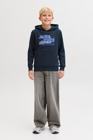 Biologisch Katoenen Sweater met Capuchon -  Blauw