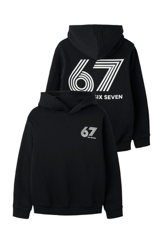 Biologisch Katoenen Sweater met Capuchon - Zwart - Name it