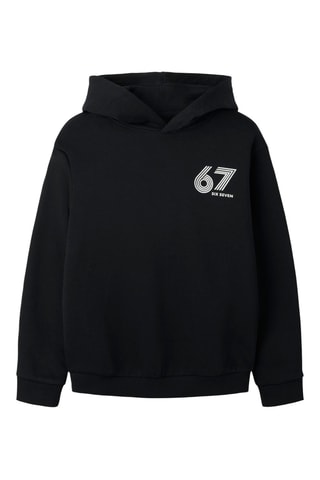 Biologisch Katoenen Sweater met Capuchon - Zwart - Name it