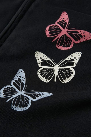 Biologisch Katoenen Sweater met Capuchon - Zwart - Name it