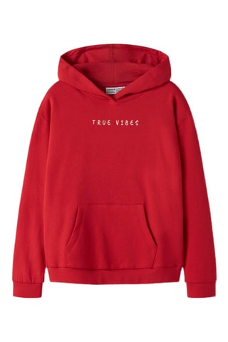 Biologisch Katoenen Sweater met Capuchon - Rood - Name it