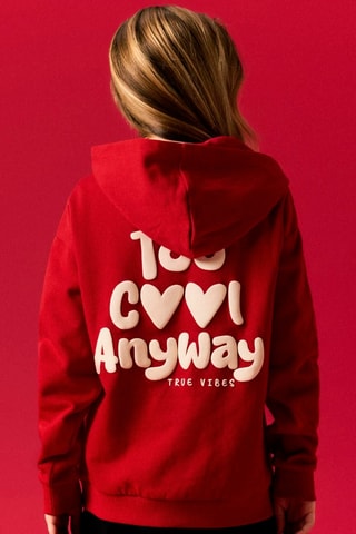 Biologisch Katoenen Sweater met Capuchon - Rood - Name it