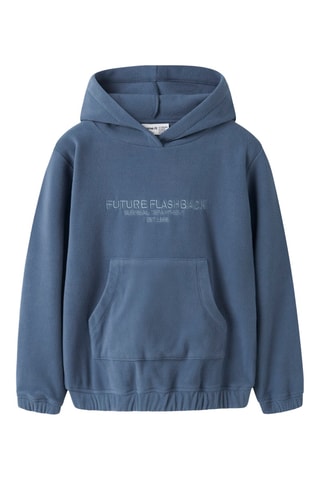 Fleece Sweater met Capuchon - Indigoblauw - Name it