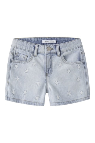 Denim en Biologisch Katoenen Short - Lichtblauw - Name It