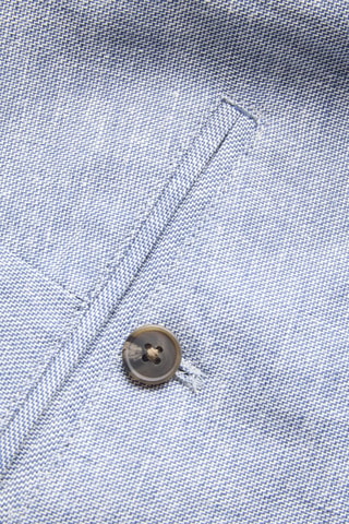 Linnen Bermuda Regular Fit -  Gemêleerd Lichtblauw