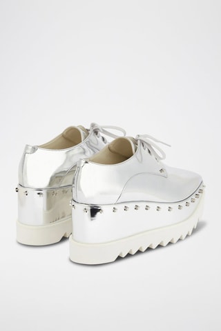 Derbys à talons plateformes - Blanc et argenté