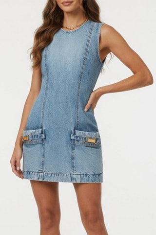 Robe courte sans manches - Bleu