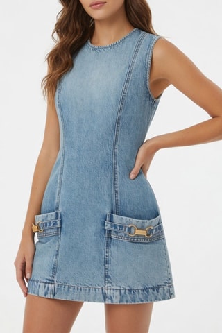 Robe courte sans manches - Bleu
