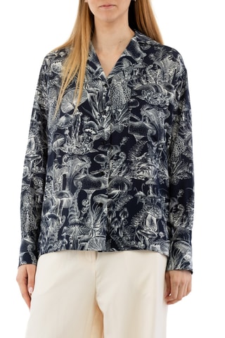 Chemise en soie - Blanc et bleu