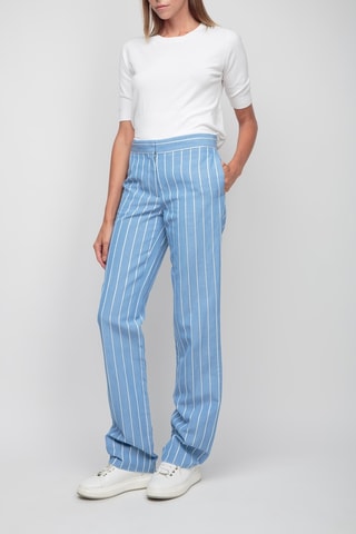 Pantalon en lin - Blanc et bleu