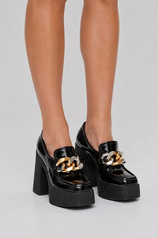 Mocassins à talons - Noir