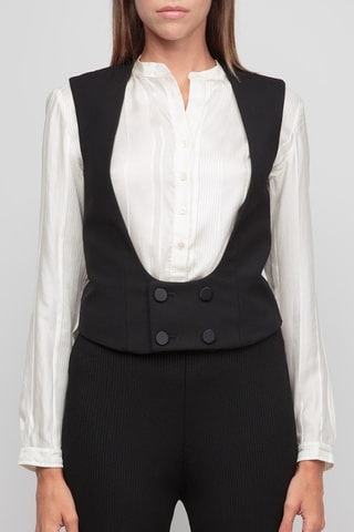 Gilet de costume en laine - Noir