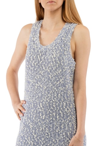 Robe pull sans manches - Blanc et bleu