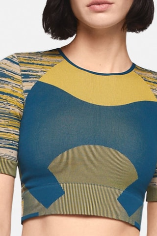 Crop top - Bleu, jaune et vert