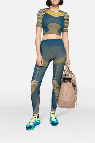 Crop top - Bleu, jaune et vert