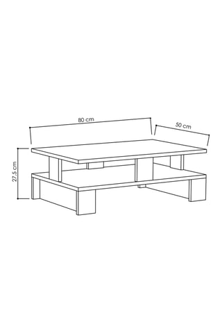 Table basse Mansu - 80 x 27,5 x 50 cm
