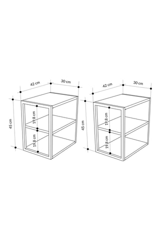 2 tables d'appoint Echo - Imitation bois