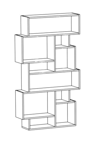 Bibliothèque Karmato  - 96 x 168,5 x 25,5 cm