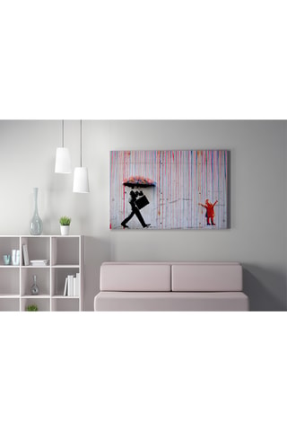 Tableau "Sous la pluie" Banksy - 50 x 70 cm