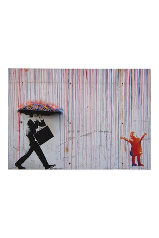 Tableau "Sous la pluie" Banksy - 50 x 70 cm
