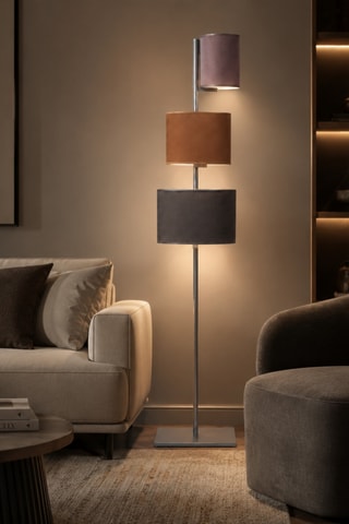Lampadaire - Argenté - 3 x 40 W