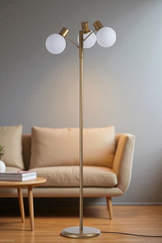 Lampadaire - Doré - 3 x 40 W