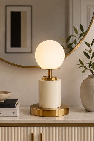 Lampe à poser - Doré et blanc - 40 W