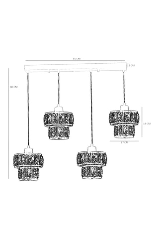 Suspension - Doré - 4 x 40 W