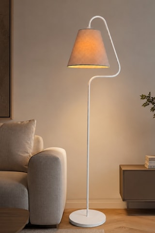 Lampadaire - Blanc et beige - 40 W 