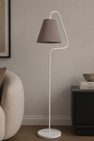 Lampadaire - Blanc et beige - 40 W 