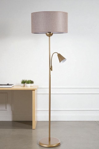Lampadaire - Vieux rose et doré - 2 x 40 W
