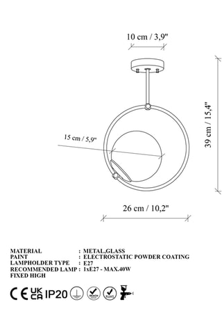 Suspension - Doré - 40 W