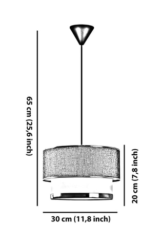 Suspension Echo Hazeran - Blanc et imitation osier - 60 W