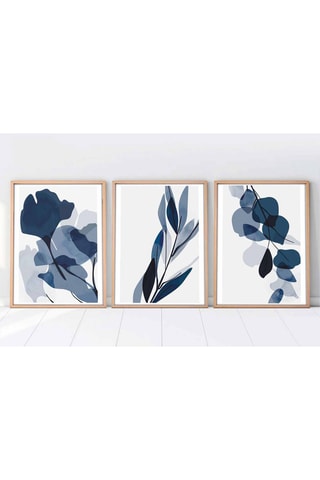 3 peintures décoratives encadrées en MDF Jeanne - 50 x 70 cm