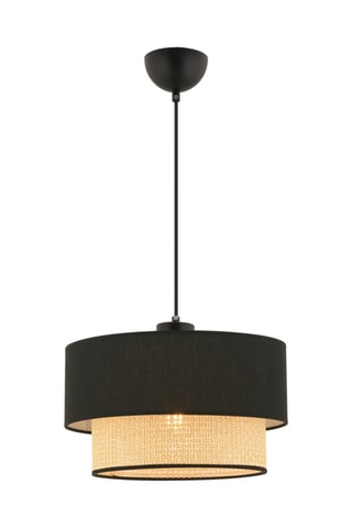 Suspension Echo Hazeran - Noir et imitation osier - 60 W