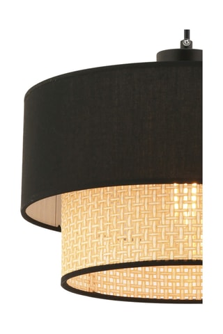 Suspension Echo Hazeran - Noir et imitation osier - 60 W