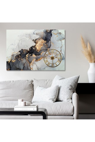 Horloge - Blanc et doré - 50 cm