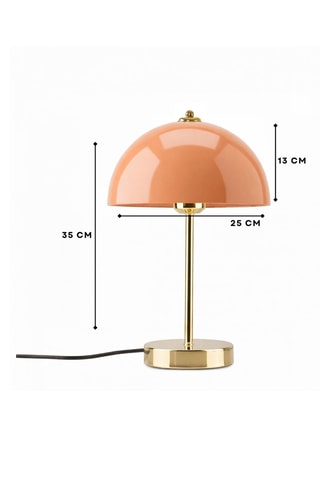 Lampe de table - Saumon et doré - 40 W