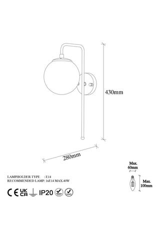 Applique murale Viran - Doré - 40 W