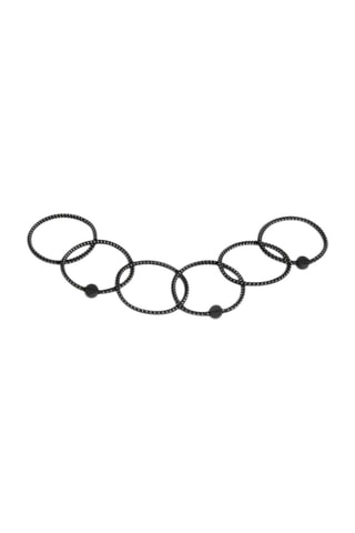 6 elásticos de cabelo - Preto