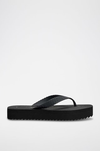 Chinelos de dedo com plataforma - Preto