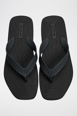 Chinelos de dedo com plataforma - Preto