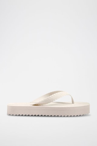 Chinelos de dedo com plataforma - Branco