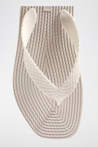 Chinelos de dedo com plataforma - Branco